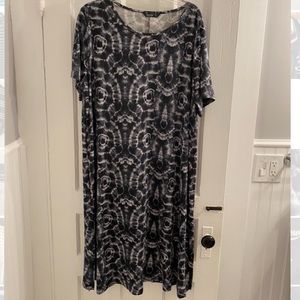 Shein Short Sleeve Tie Dye Midi Dress